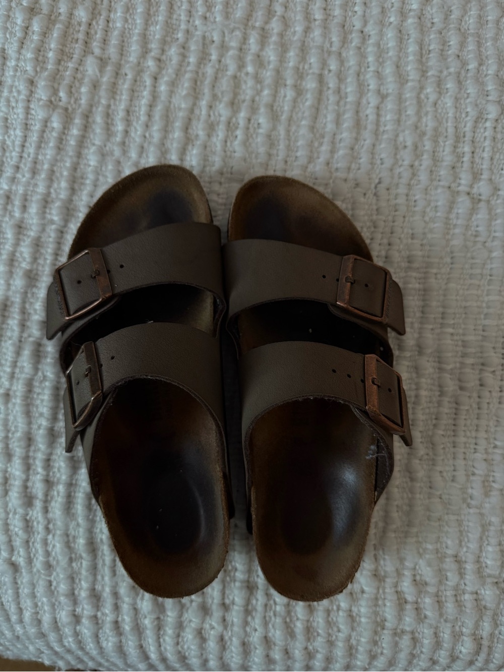 Women’s Birkenstocks Brown Double-Buckle Slide Sandals